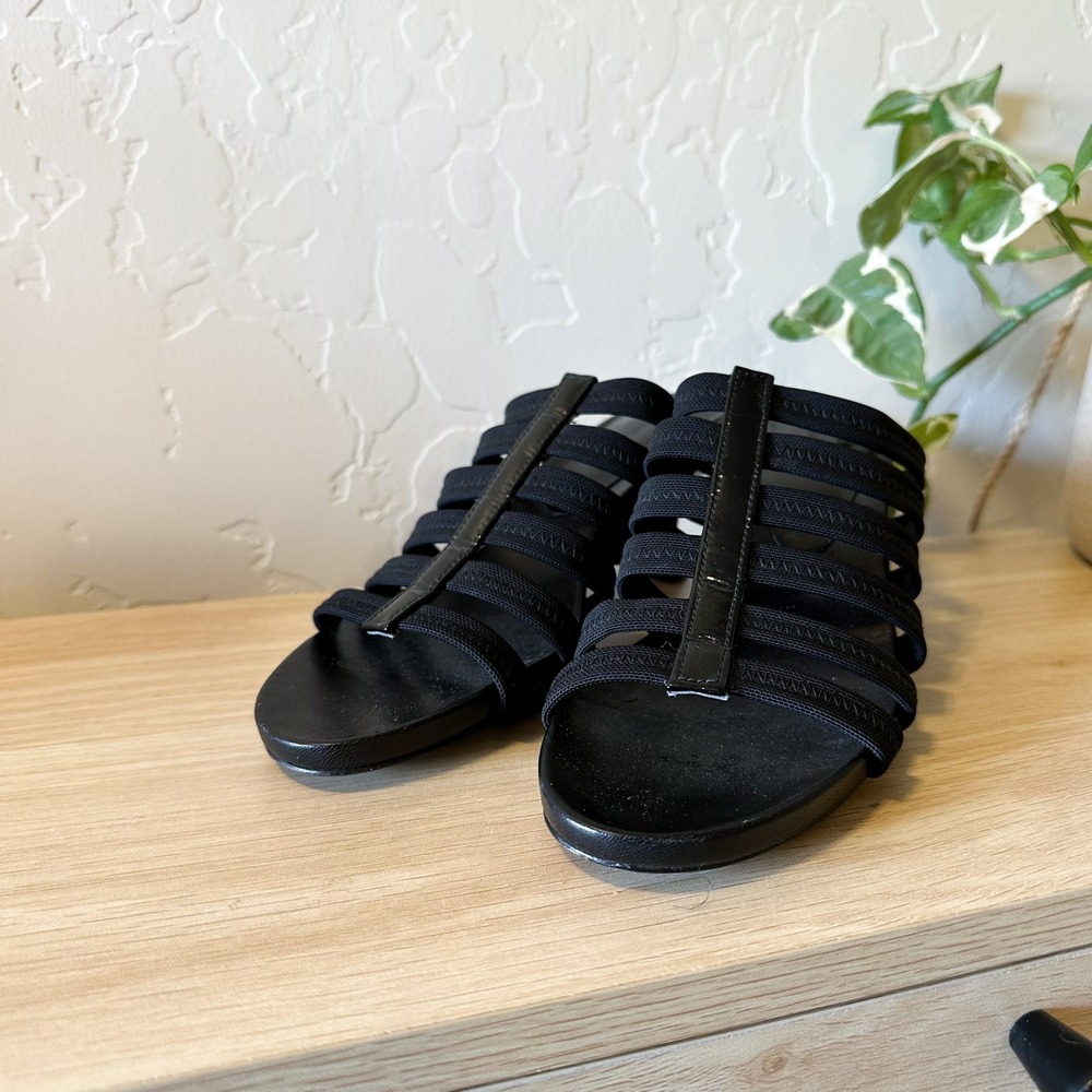 Donald J‎ Pliner | Y2K Vintage Strappy Stretch Kitten Heel Sandals Size 7 Black - Picture 2 of 6